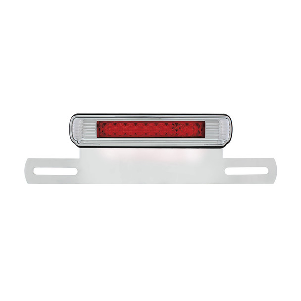 Chrome License Plate Light & Bracket With Red LED 3rd Brake Light - Red LED/Red Lens