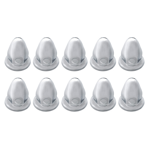 33mm x 2-1/8" Chrome Steel Bullet Nut Covers With Flange (10-Pack)