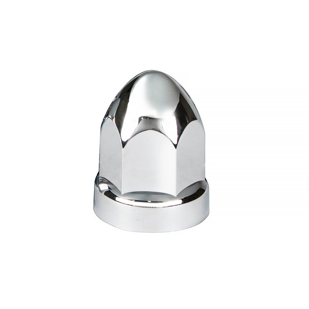 33mm X 2-3/4" Chrome Plastic Bullet Nut Cover With Flange - Push-On (Bulk)