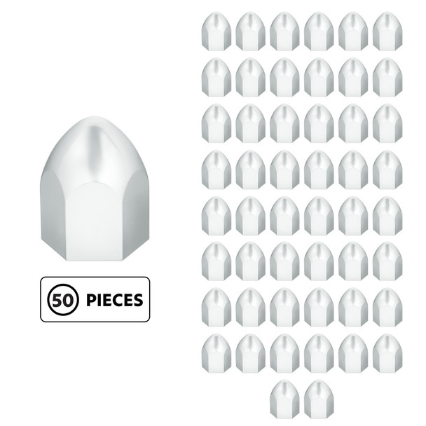 1" X 1 5/8" Chrome Plastic Bullet Nut Cover - Push-On (50-Pack)
