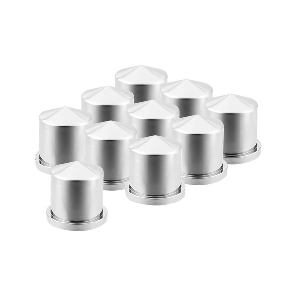 33mm X 1-7/8" Chrome Plastic Pointed Nut Covers - Push-On (10-Pack)