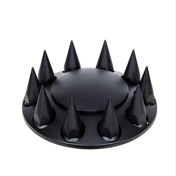 Dome Front Axle Cover With 33mm Spike Thread-On Nut Covers - Matte Black