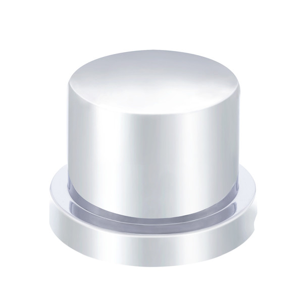 9/16" X 11/16" Chrome Plastic Flat Top Nut Covers - Push-On (10-Pack)