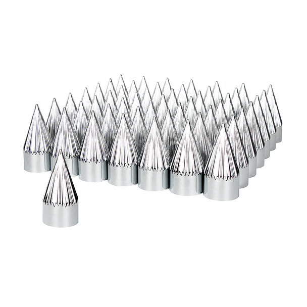 33mm x 4-3/8" Chrome Plastic Razor Nut Covers - Thread-On (60-Pack)