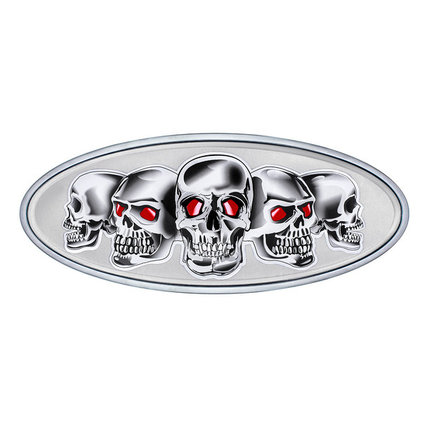 Chrome Die Cast Skull Emblem - Silver