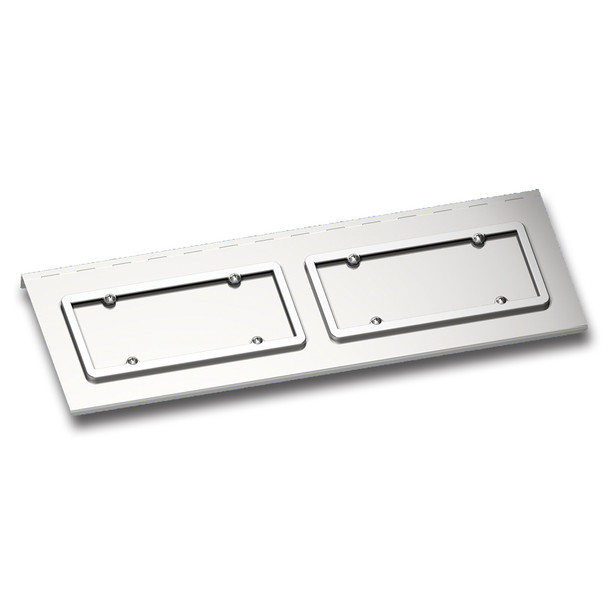 Stainless Dual License Plate/Swing Plate For Kenworth W900 With Texas Style Bum