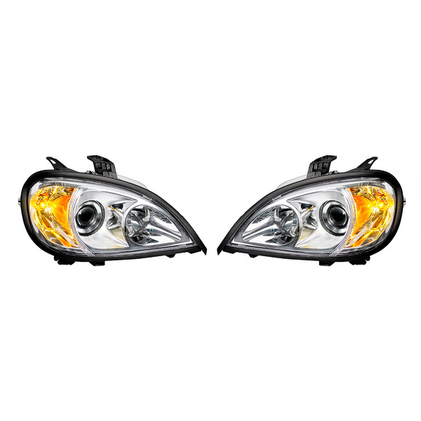 Chrome Projection Headlight Set For 2001-2020 Freightliner Columbia (Pair)