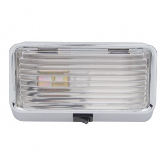 Interior Dome Light With Bulb & On-Off Switch - Clear Lens