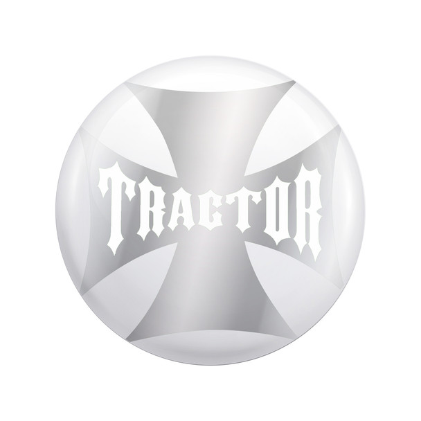 "Tractor" Maltese Cross Air Valve Knob Candy Color Sticker - Pearl White