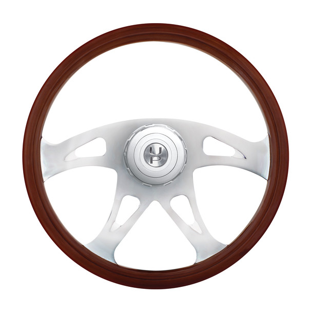 88138-UP 18" CHROME BOSS STEERING WHEEL WITH HUB & HORN BUTTON KIT FOR PETERBILT (1998-2005) & KENWORTH (2001-2002)