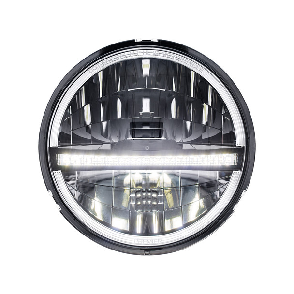 ULTRALIT - 20 High Power LED 5-3/4" Motorcycle Headlight With LED DRL/Position Light - Black