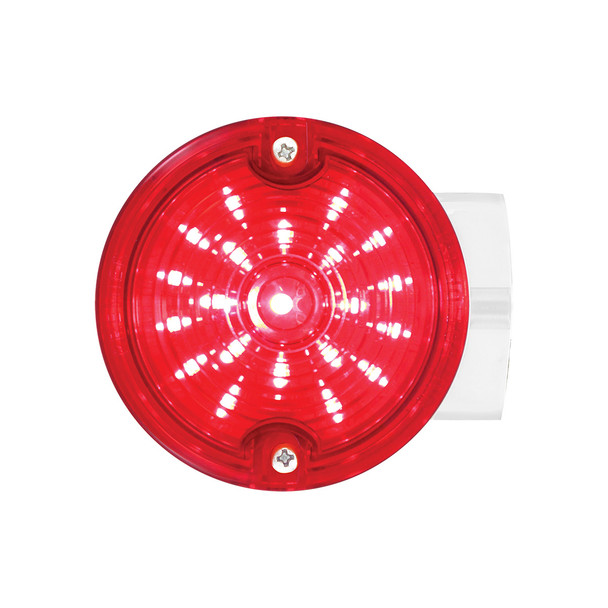 21 LED 3-1/4" Signal Light For Harley Motorcycle With Housing - Red LED/Red Lens