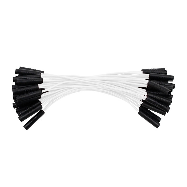 0.180" Female Plug White Wire Harness With 50 Plugs-6" Lead (Bulk)