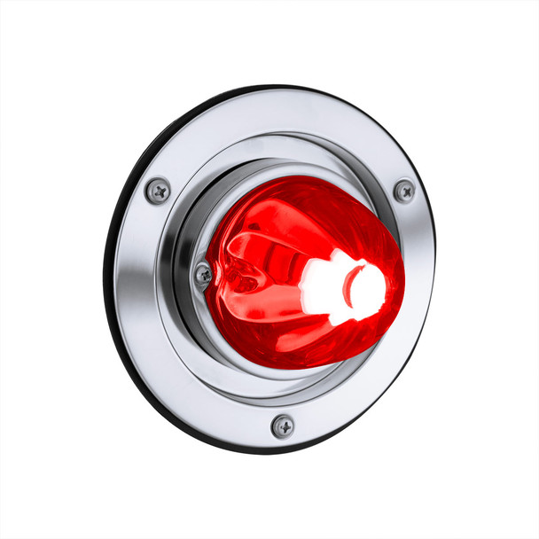 Dual Function Glass Watermelon Sleeper Bunk Kit With 304 Stainless Steel Bezel & LED Bulb-Red Lens/Red LED