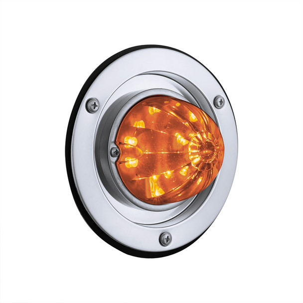 17 LED Dual Function Watermelon Light Sleeper Bunk Kit With 304 Stainless Steel Bezel-Amber LED/Amber Lens