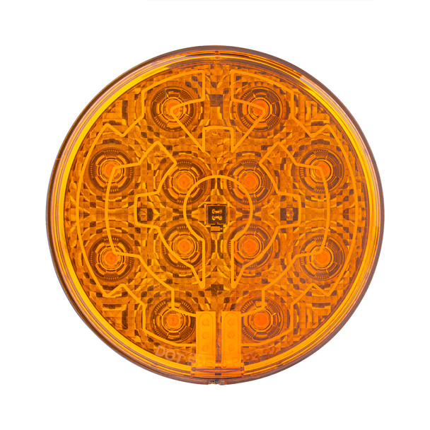 12 LED 4" Round Light (Turn Signal) With Heated Lens - Amber LED/Amber Lens