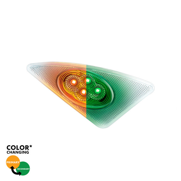 Double Fury 4 LED Fender Signal Light For 2008-2017 Kenworth T660-Amber & Green LED, Passenger