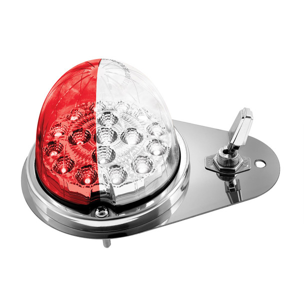 304 SS Above Door Dome Light Kit W/ 17 LED Double Fury Watermelon For 1994-2025 KW W900-Red & White LED