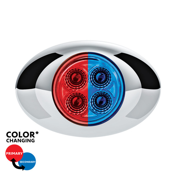 4 LED Double Fury Light (Clearance/Marker)-Red & Blue/Clear Lens