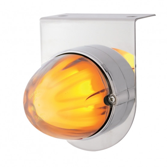Stainless Light Bracket With 9 LED Dual Function Watermelon GloLight - Amber LED/Clear Lens
