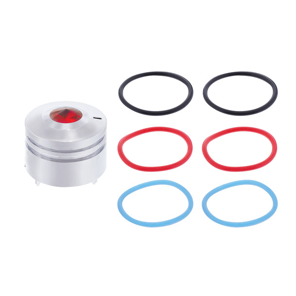 41169-UP DELUXE SIGNATURE A/C CONTROL KNOB FOR PETERBILT - RED CRYSTAL