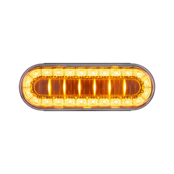 30 LED 6" Oval Lumos Light I-Series (Turn Signal) - Amber LED/Clear Lens