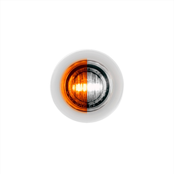 2 LED 3/4" Mini Double Fury Light (Clearance/Marker) - Amber & White LED/Clear Lens