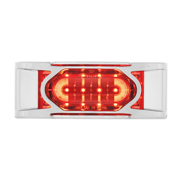 16 LED Reflector Light (Clearance/Marker) With Chrome Bezel - Red LED/Red Lens