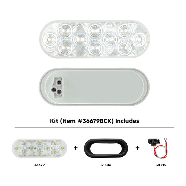 20 LED 6" Oval Back-Up Light Kit - Competition Series