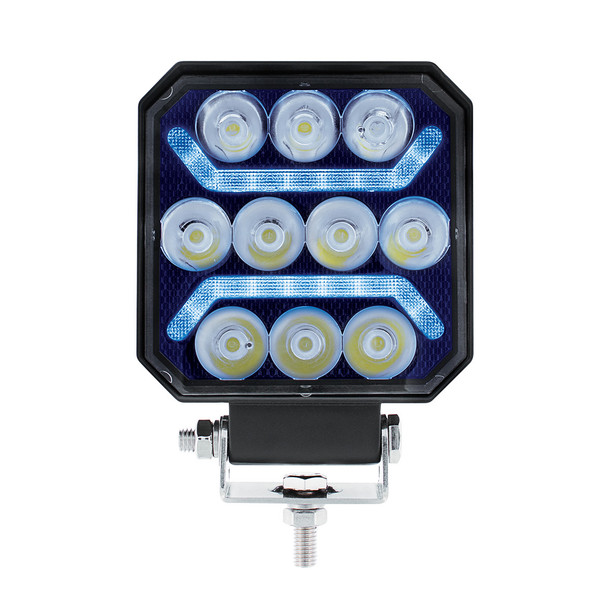 10 LED High Power LED Work Light With "U" Light Guide-Blue