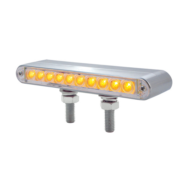 20 LED 6-1/2" Double Face Light Bar - Amber & Red LED/Clear Lens