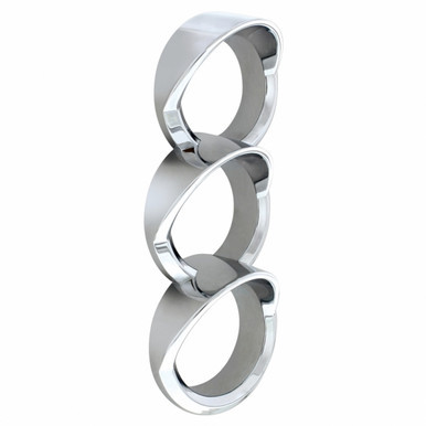 41754-UP CHROME PLASTIC CENTER DASH 3-GAUGE CLUSTER BEZEL WITH VISOR FOR 2013-2021 PETERBILT 579-LEFT