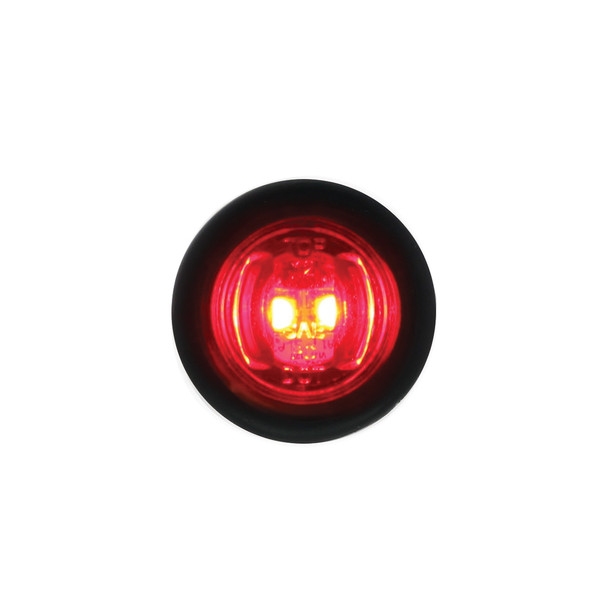 2 LED 3/4" Mini Light (Clearance/Marker) With Rubber Grommet - Red LED/Red Lens (Bulk)