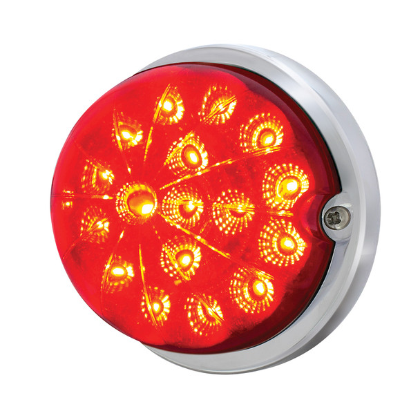 17 LED Dual Function Watermelon Clear Reflector Flush Mount Kit - Red LED/Red Lens