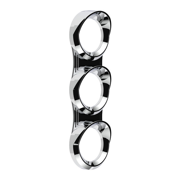 41296-UP 3 GAUGE CLUSTER BEZEL WITH VISOR FOR 2006+ PETERBILT - VERTICAL