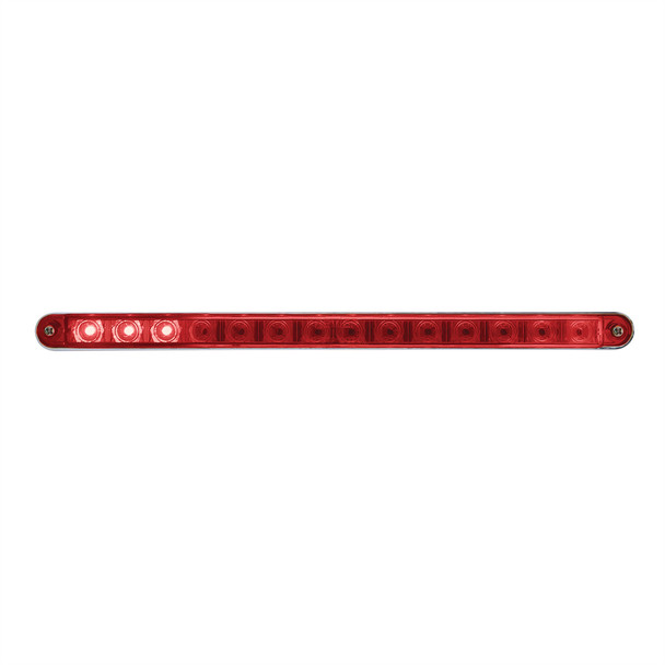14 LED 12" Sequential Light Bar With Bezel - Red LED/Red Lens