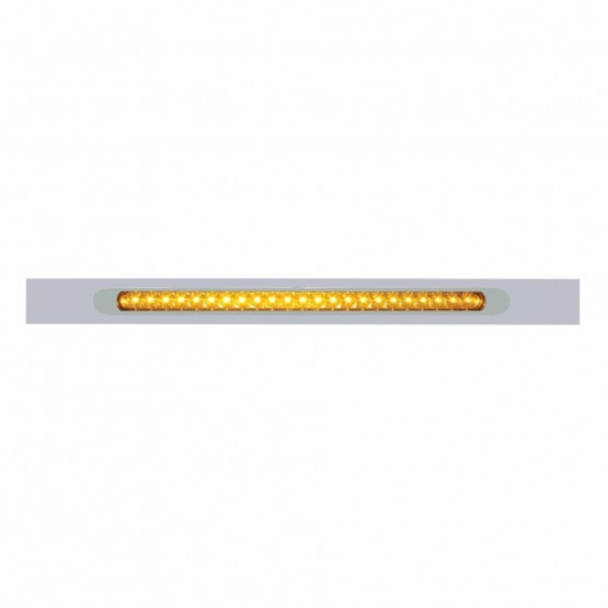 Chrome Top Mud Flap Plate With 23 SMD LED Light Bar & Bezel - Amber LED/Amber Lens (Each)