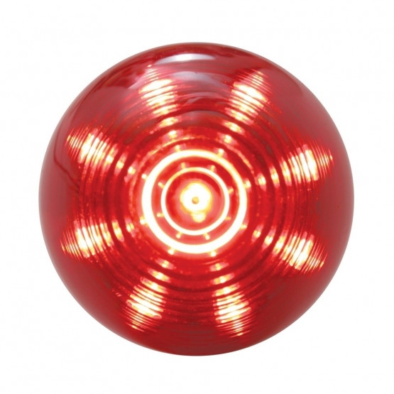 9 LED 2" Round Beehive Light (Clearance/Marker) - Red LED/Red Lens