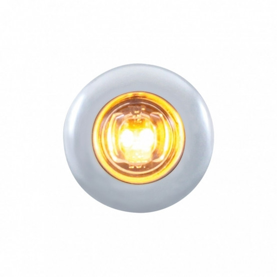 2 LED 3/4" Mini Light With Bezel (Clearance/Marker) - Amber LED/Clear Lens