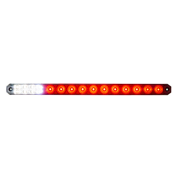 17" 27 LED Low Profile Light Bar (Stop, Turn & Tail) With Back-Up Light - Red & White LED/ Clear Lens