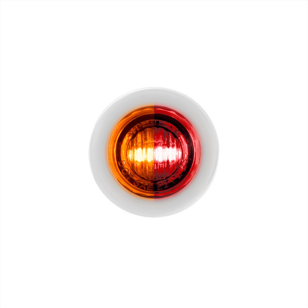 2 LED 3/4" Mini Dual Function Double Fury Light (Clearance/Marker) - Amber & Red LED/Clear Lens