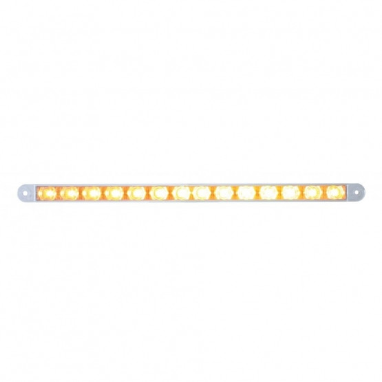 14 LED 12" Auxiliary Warning Light Bar Only - Amber LED/Clear Lens (Bulk)