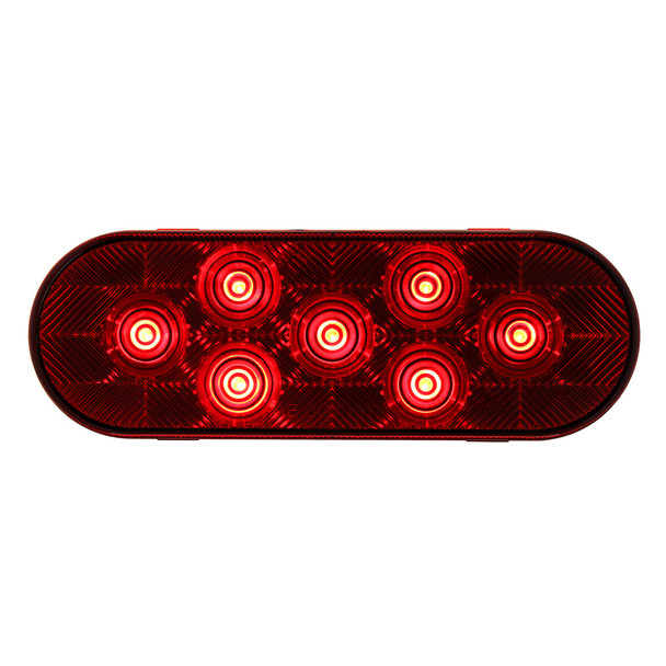 7 LED Oval Light (Stop, Turn & Tail) - Red LED/Red Lens (Bulk)