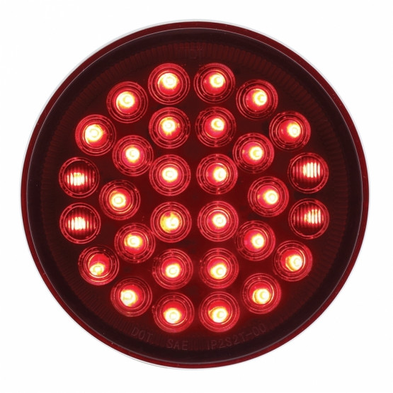 30 LED 4" Round Light (Stop, Turn & Tail) - Red LED/Red Lens (Bulk)