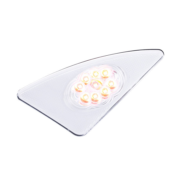 9 LED Competition Series Fender Light For 2007-2017 Kenworth T660 (Driver) -Amber LED/Clear Lens