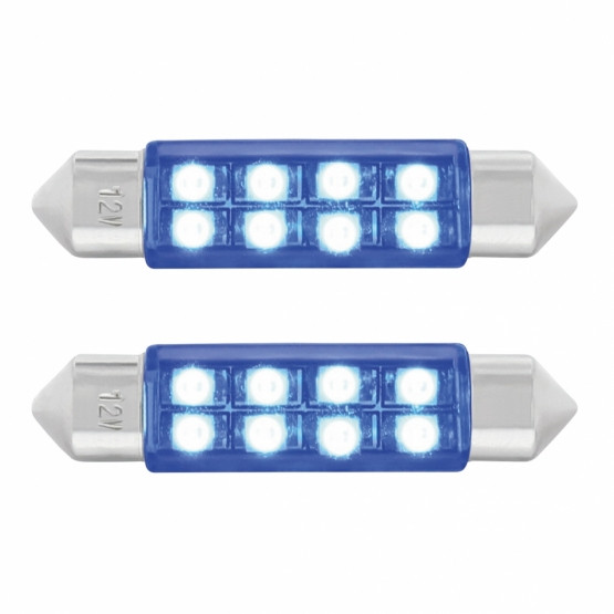 8 SMD High Power Micro LED 211-2 Dome Light Bulb - Blue (2-Pack)