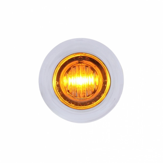 3 LED Dual Function 3/4" Mini Light With Bezel (Clearance/Marker) - Amber LED/Clear Lens