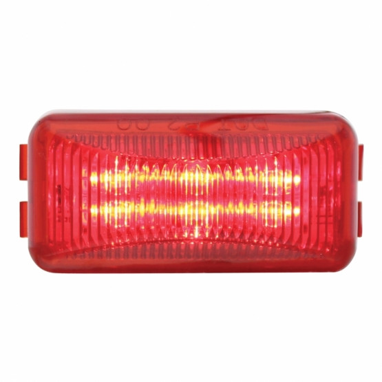 6 LED Rectangular Light (Clearance/Marker) - Red LED/Red Lens (Bulk)