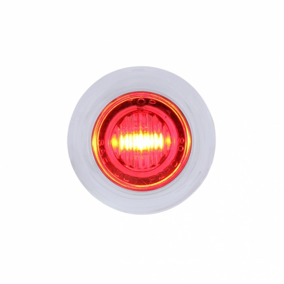 3 LED Dual Function 3/4" Mini Light With Bezel (Clearance/Marker) - Red LED/Clear Lens