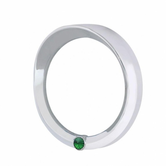 40640-UP SIGNATURE SERIES SPEED/TACHOMETER GAUGE BEZEL WITH VISOR FOR 2006+ PETERBILT -GREEN CRYSTAL
